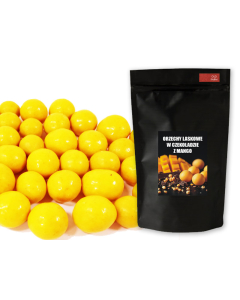 ORZECHY LASKOWE W CZEKOLADZIE Z MANGO 1 KG Prażone orzechy w mlecznej czekoladzie z owocami mango liofilizowanymi